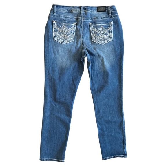 Earl Jean women’s jeans skinny mid rise 10P size 10 embellished pockets S554 - Picture 8 of 9